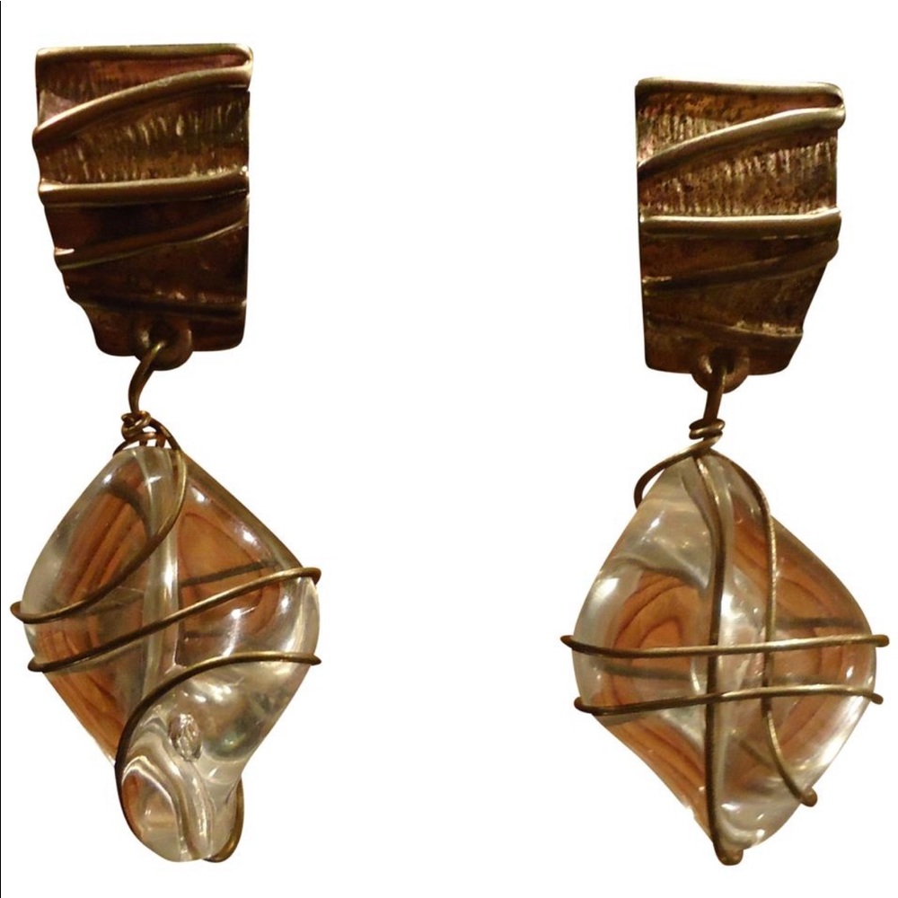 Vintage Lucite Dangle Earrings